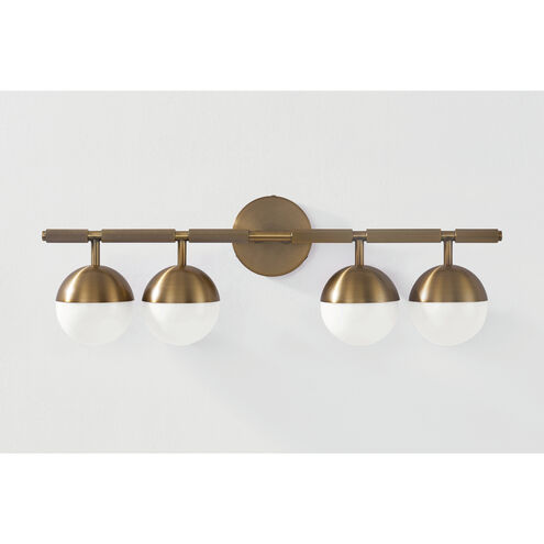 Enson 4 Light 25.5 inch Patina Brass Bath and Vanity Wall Light